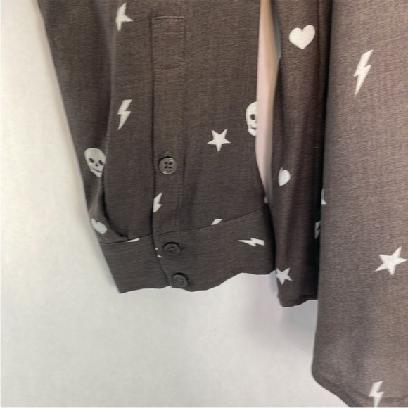 Torrid Dark Gray Lizzie Button Down Blouse with Skulls, Hearts, Stars. Size 3X. - Picture 5 of 12